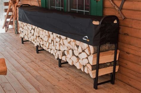 Homcom firewood log rack steel storage stand holder hoop black 102 x 40 x 114 cm. ShelterLogic Covered Firewood Rack 12FT. - Lawn & Garden ...