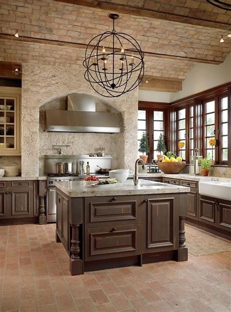 74 Stylish Kitchens With Brick Walls And Ceilings Digsdigs