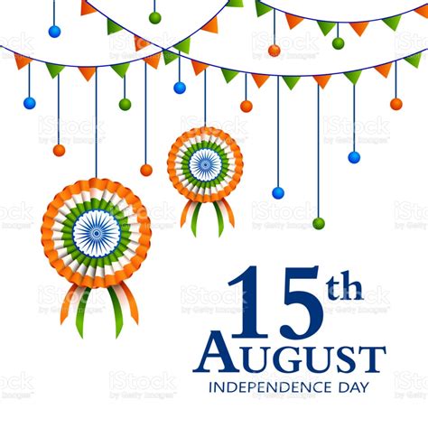 Diy independence day badge/how to make indian tricolor badge/ 15th august craft ideas for kidsdiy badge makinghow to make independence day/15th august badge. Indian Tricolor Badge And Decoration For 15th August Happy Independence Day Of India Stock ...