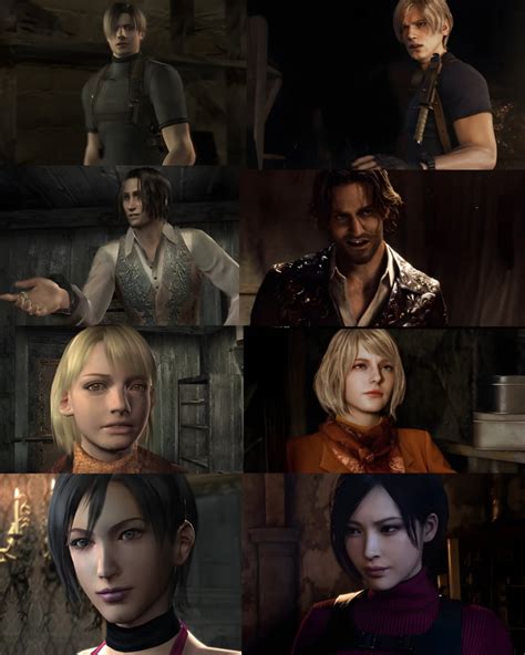 Resident Evil 4 Original Vs Remake Characters Comparison W Or L 9gag