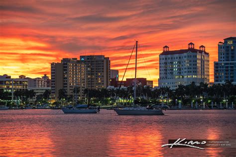 Sunset Serenity West Palm Beach Skyline Hdr Photography By Captain Kimo