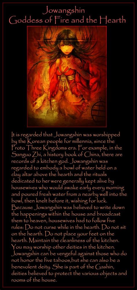 Jowangsin Korean Goddess Of Fire And The Hearth Personal Bos