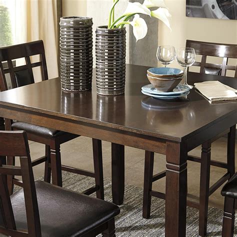 Signature Design By Ashley Bennox Piece Counter Height Dining Set In Warm Brown Nfm