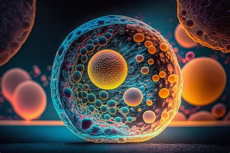 Embryonic Stem Cells 3d Under A Microscope Stock Illustration