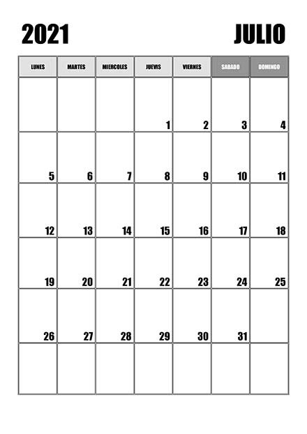 Calendario Julio 2021 Calendariossu