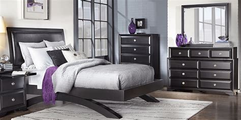 Belcourt 5 Pc Black Blackcolors Queen Bedroom Set With Mirror Gallery