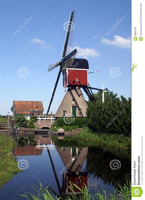 Windmill Reflection Stock Photo Image Of Wing Water