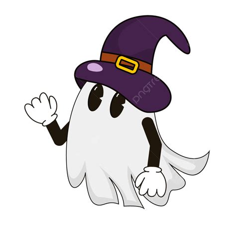 Ghost Retro Cartoon Illustration Ghost Halloween Mascot Png And