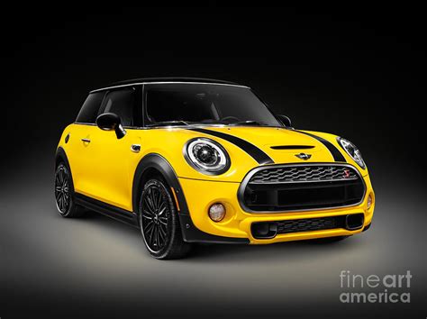Yellow 2014 Mini Cooper S Hatchback Car Photograph By