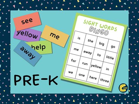 Pre K Dolch Sight Words Bingo Printable Pre K Sight Words Etsy