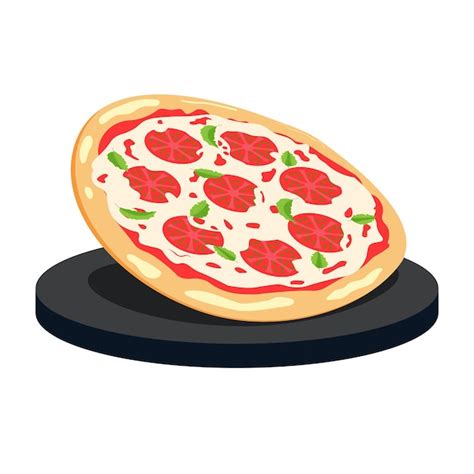 Premium Vector Tasty Margarita Pizza Fast Food Illustration