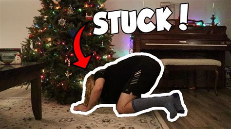 step sis gets stuck under the christmas tree youtube