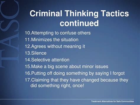 Ppt Criminal Thinking And Addictive Thinking Powerpoint Presentation