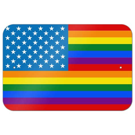 Gay Pride American Flag Rainbow Home Business Office Sign