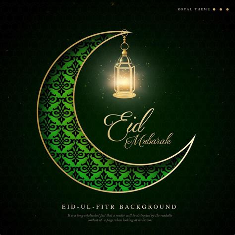 Green Crescent Ramadan Eid Ul Fitr Background 1040358 Vector Art At