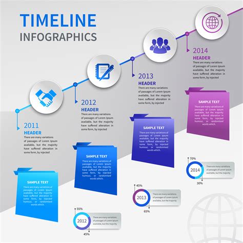 Infographic Timeline Visualization Template Vector Im