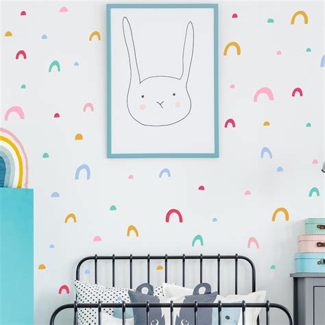 Rainbow Doodles Wall Stickers Peel And Stick Stickered Deco