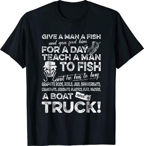 Mens Funny Fishing Shirts For Men Give A Man A Fish T Shirt