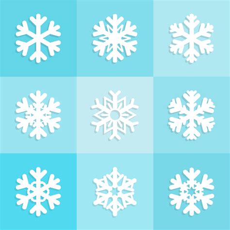 Snowflakes Icons Set Design Christmas Winter Collection 662015 Vector