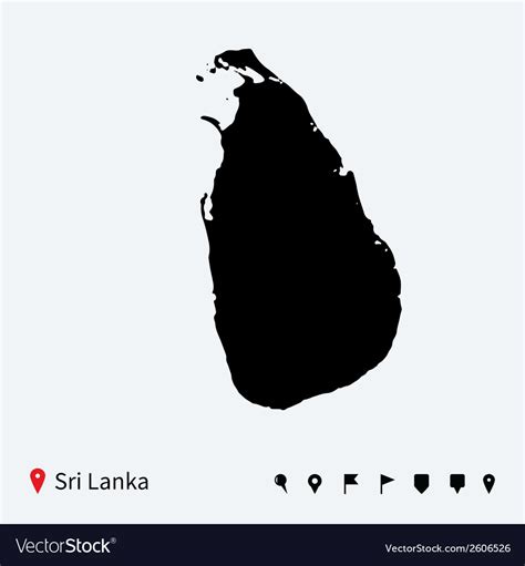 High Detailed Map Of Sri Lanka With Navigation Vector Image