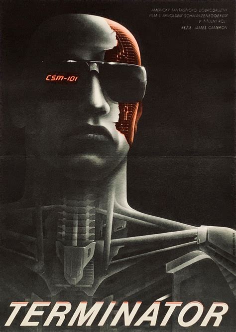 Original The Terminator Movie Poster Czech Arnold Schwarzenegger