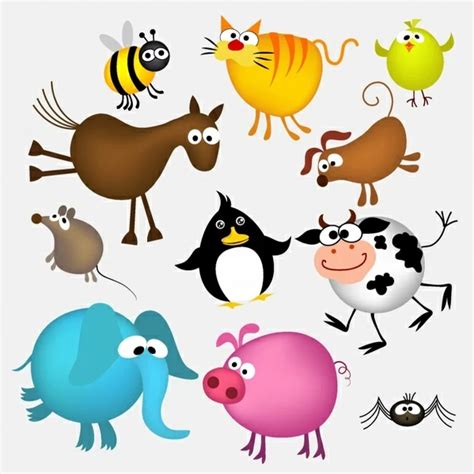 Cute Cartoon Animals Free Icons Vector Vectors Graphic Art Designs In