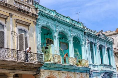 People In The Balcony In Havana Cuba Editorial Stock Photo Image Of