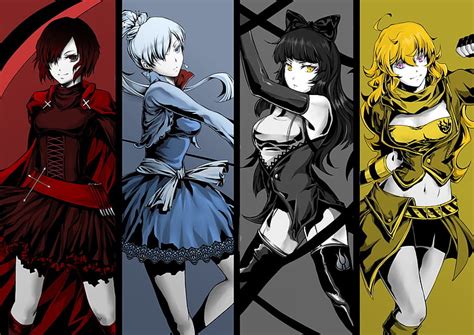 Hd Wallpaper Anime Rwby Blake Belladonna Ruby Rose Rwby Weiss