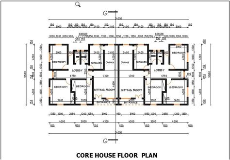 Floor Plan Of Initial Core The Semi Detached 3 Bedroom Bungalow At