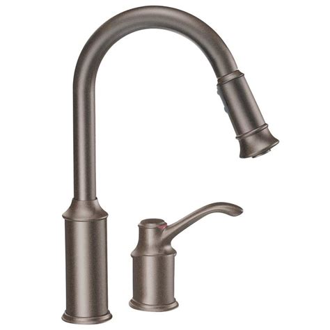 Shop Moen Aberdeen Oil Rubbed Bronze 1 Handle Pull Down Kitchen Faucet At