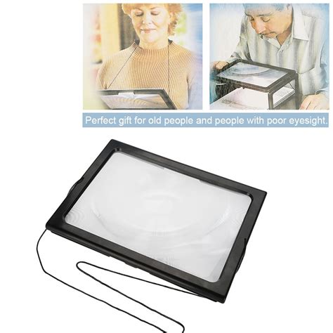 foldable ultrathin a4 full page magnifying glass with 3x magnifier 4 led lights for reading