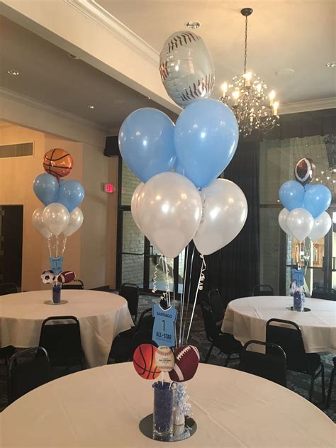 Sports have never looked so cute! Baby shower balloons | Boy baby shower themes, Baby boy ...
