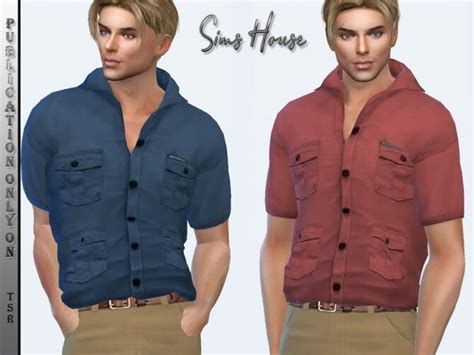 Safari Shirt Tucked By Sims House At Tsr Sims 4 Updates