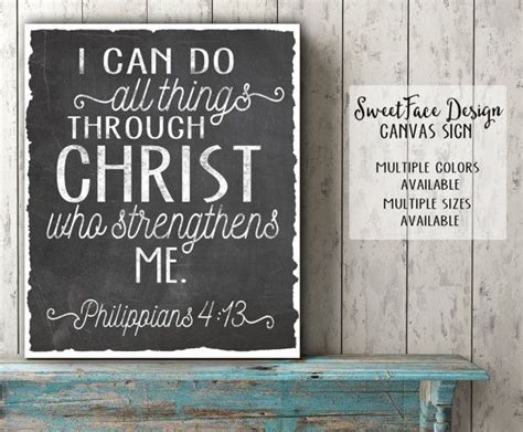 Canvas Sign I Can Do All Things Through Christ Who Gives Me Strength
