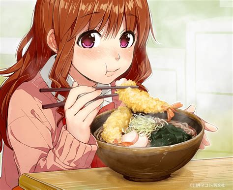 Anime Girl Eating Drawing