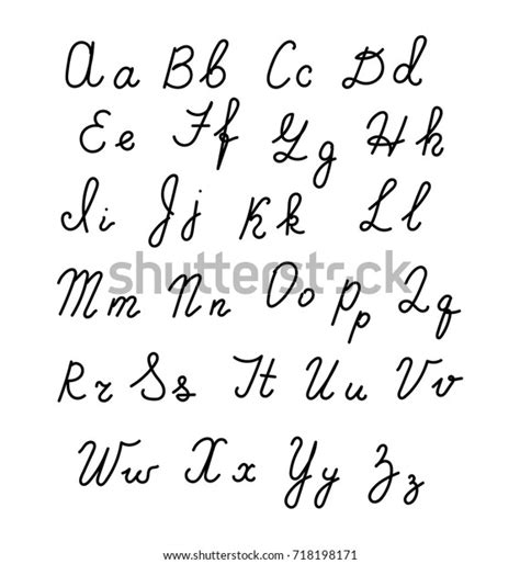 Hand Hand Fonts Handwritten Alphabet Style Stock Vektorgrafik