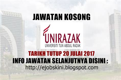 Kuala lumpur, wp kuala lumpur, malaysia. Jawatan Kosong Universiti Tun Abdul Razak (UNIRAZAK) - 20 ...