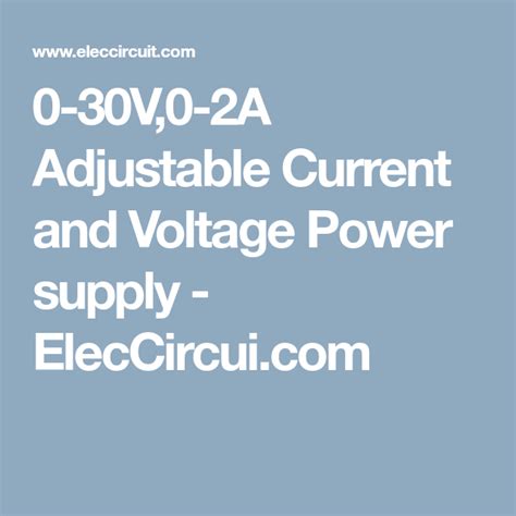 You also able to adjust. 0-30V Variable Power Supply circuit Diagram at 3A - ElecCircuit.com
