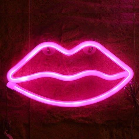 Neon Lights Lips Edition In 2022 Neon Signs Wall Decor Lights Mood Lamps