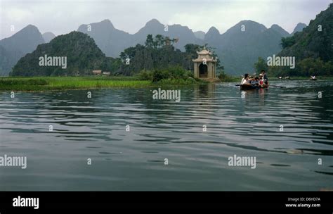 Pilgrim Boat On The Yen Vi River On The Way To Perfume Pagoda Vietnam