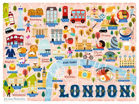 London Map Poster Fun Map Of London Ships Regionally