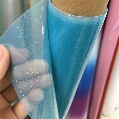 05mm Shiny Colorful Glitter Transparent Pvc Plastic Film For Making