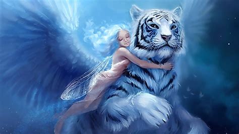 Download Best Fantasy Girl With Tiger Wallpaper Wallpapers