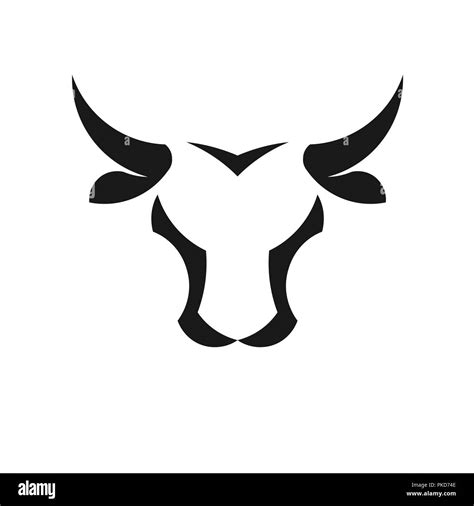 Resumen Simple Cabeza De Toro Vector Logo Ilustración Del Concepto