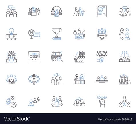 Helpers Line Icons Collection Assistants Aides Vector Image