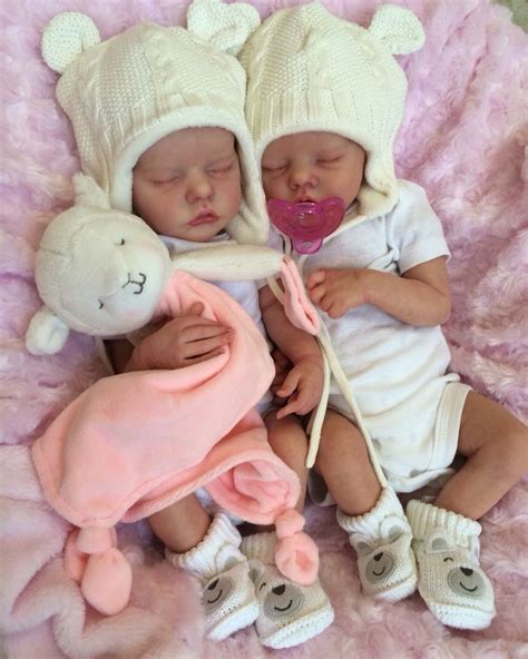 Two Cute Baby Sleeping Very Well Reborn Baby Dolls Twins Realistic