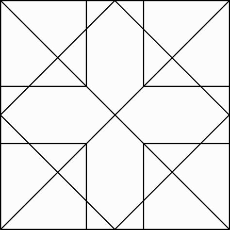 Create a rose pixel quilt using solid fabrics. Geometric Block Pattern 15 | ClipArt ETC