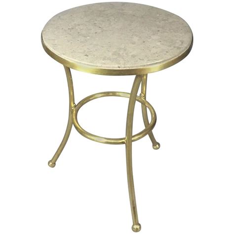 French Art Deco Brass And Marble Topped Pub Table For Sale At 1stdibs