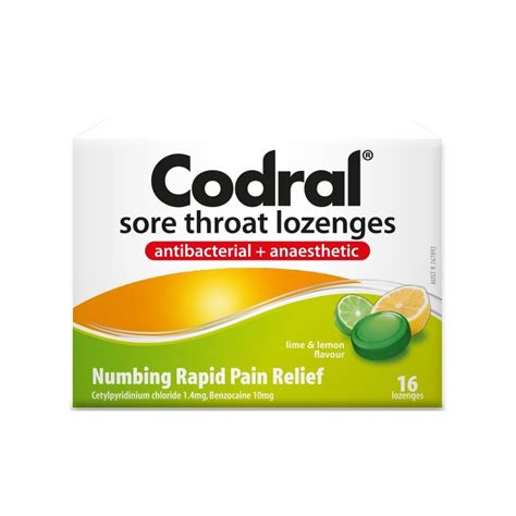 Buy Codral Lozenge Lime Lemon 16s Online Australia Mfd Food