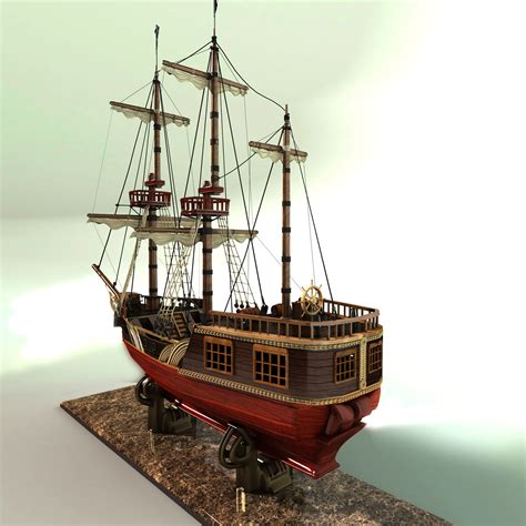 Model Pirate Ship 3d Visualization On Behance